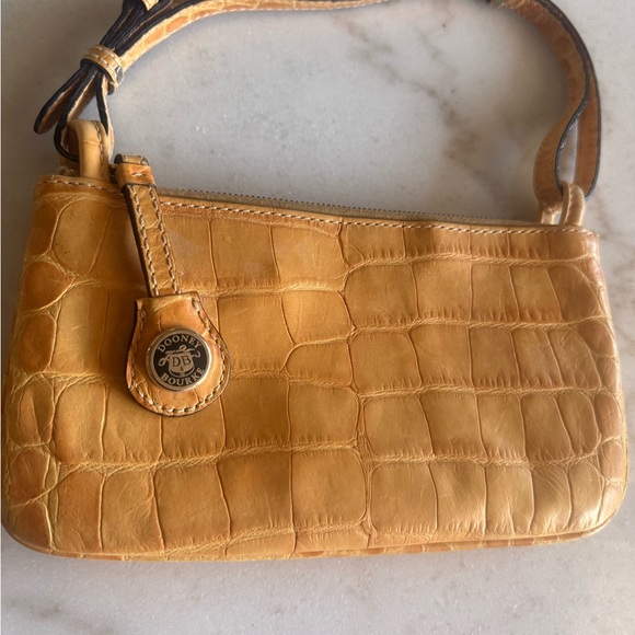 Dooney & Bourke Handbags - Dooney & Bourke Brown Crocodile Embossed Shoulder Bag